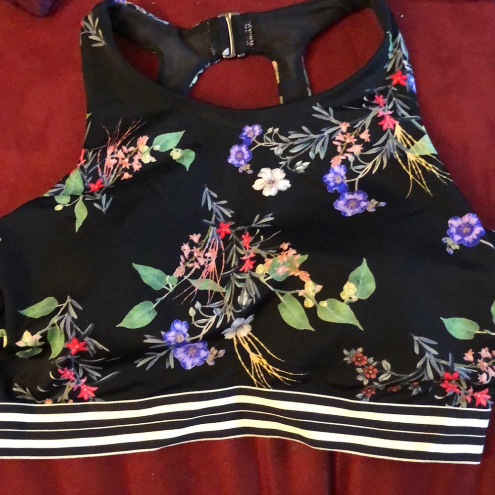 Athleta Floral Sports Bra 34B/C